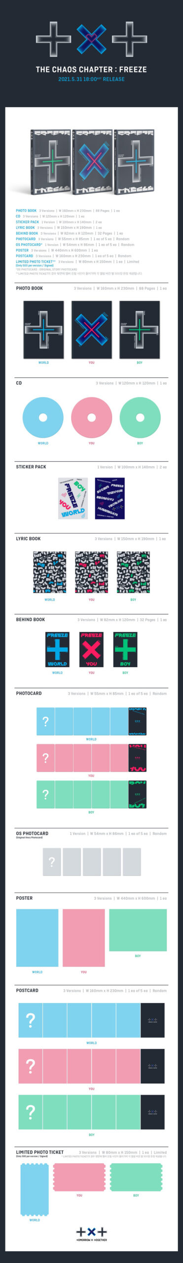 TXT Album THE CHAOS CHAPTER FREEZE Random Ver. Poster on pack 1 1