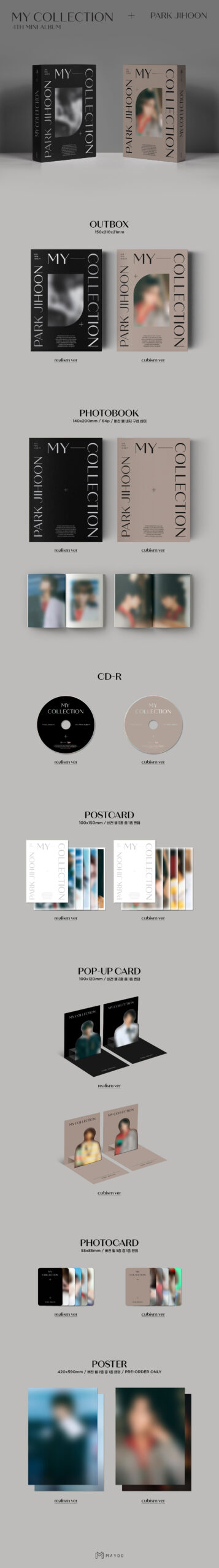 4th Mini Album de PARK JIHOON My Collection realism ver. o cubism ver. y poster disponibles