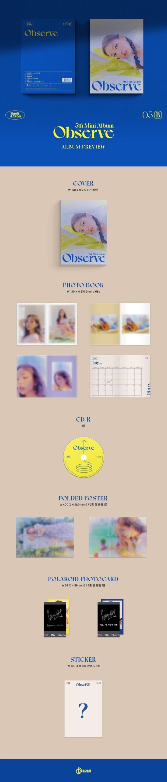 5th Mini Album de Baek A Yeon Observe