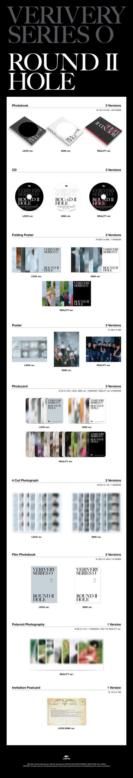 6th Mini Album de VERIVERY SERIES ‘O ROUND 2 HOLE LOCK Ver SINK Ver o REALITY Ver. Disponibles