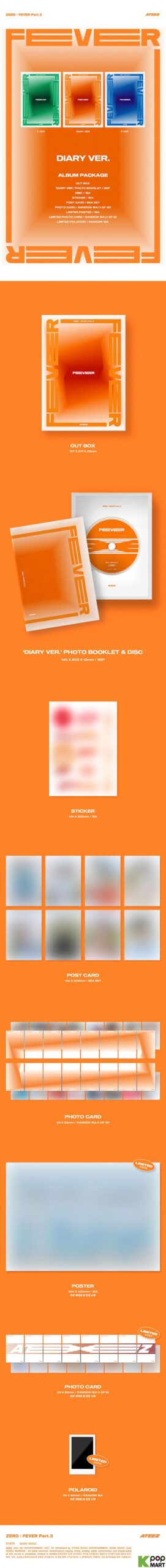 ATEEZ ZERO FEVER Part.3 Abum Package DIARY Ver.