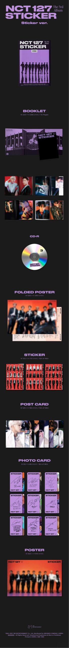 3rd Album de NCT127 Sticker Sticker Ver. 1.1