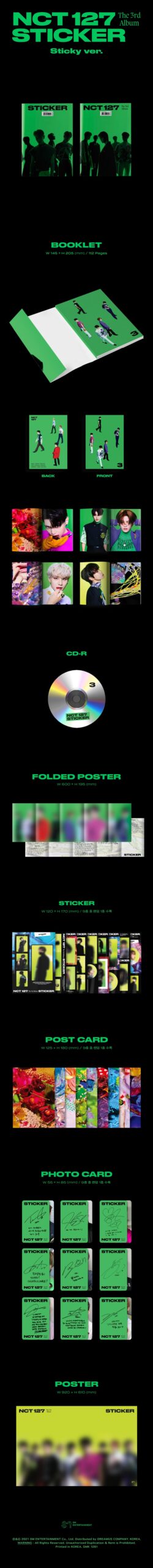 3rd Album de NCT127 Sticker Sticky Ver. Random Ver.