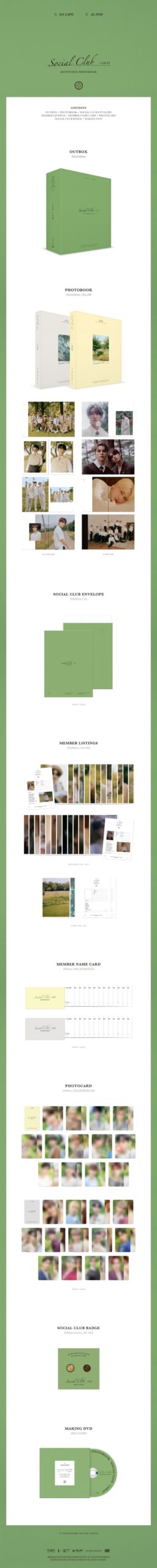 SEVENTEEN PHOTOBOOK SOCIAL CLUB CARAT SET Ver.. 1