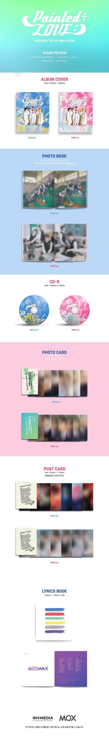 Mini Album de MEGAMAX – Painted LOVE BLUE Ver. y PINK Ver.