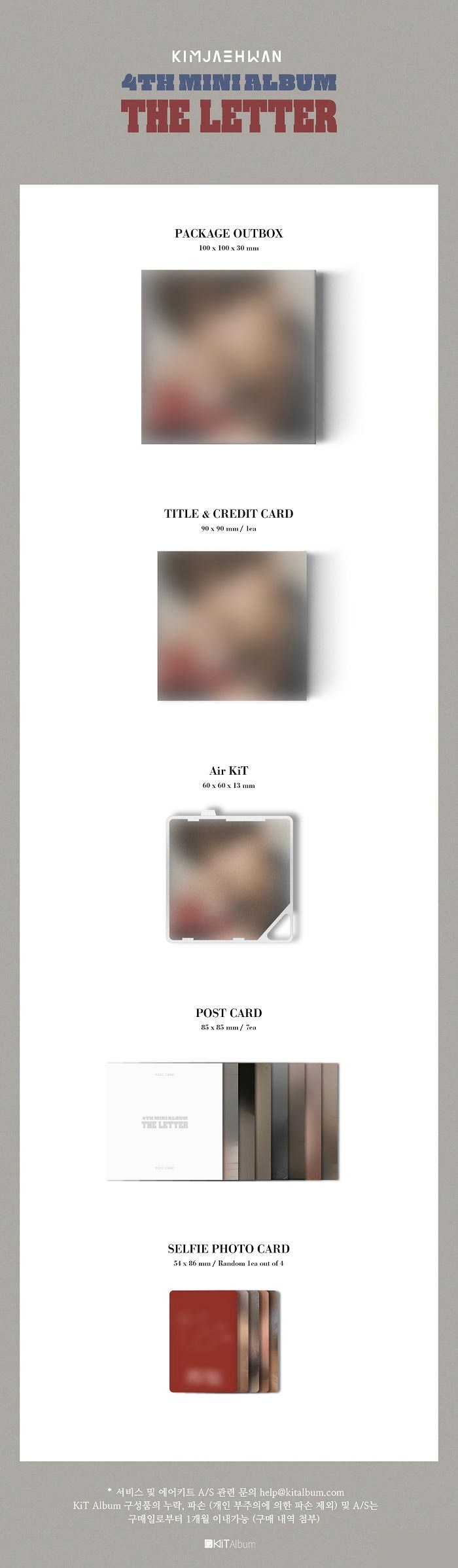 4th Mini Album de Kim Jae Hwan THE LETTER Kit Album Ver.