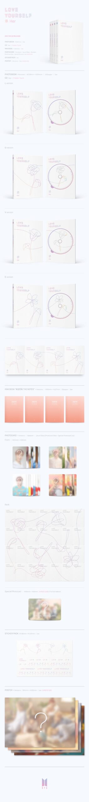 5th Mini Album de BTS Love Yourself 承 Her Random Ver. 1