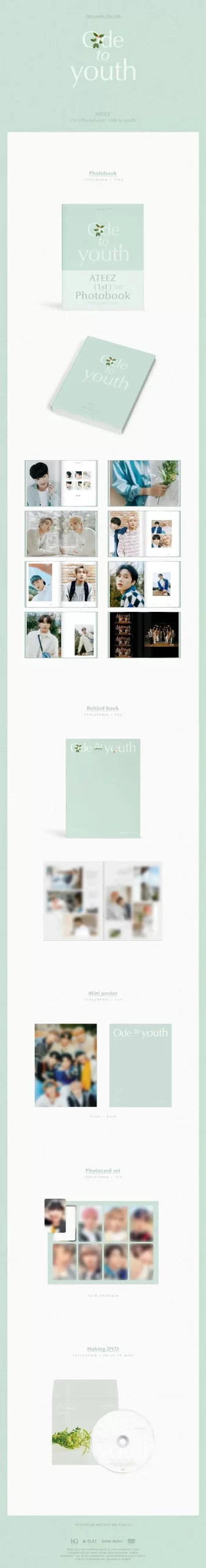 1st PhotoBook de ATEEZ ODE TO YOUTH 1 2