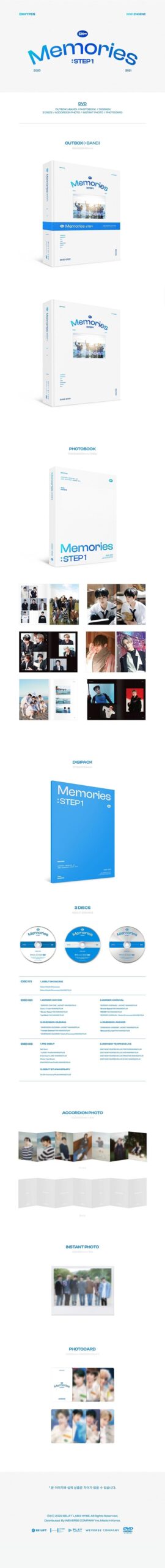 ENHYPEN PIECES OF MEMORIES STEP 1 DVD 3 DISC